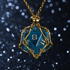 Blue glass dice crystal stone