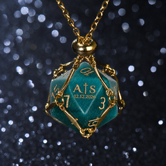 Peacock Blue Cat's Eye Stone Dice