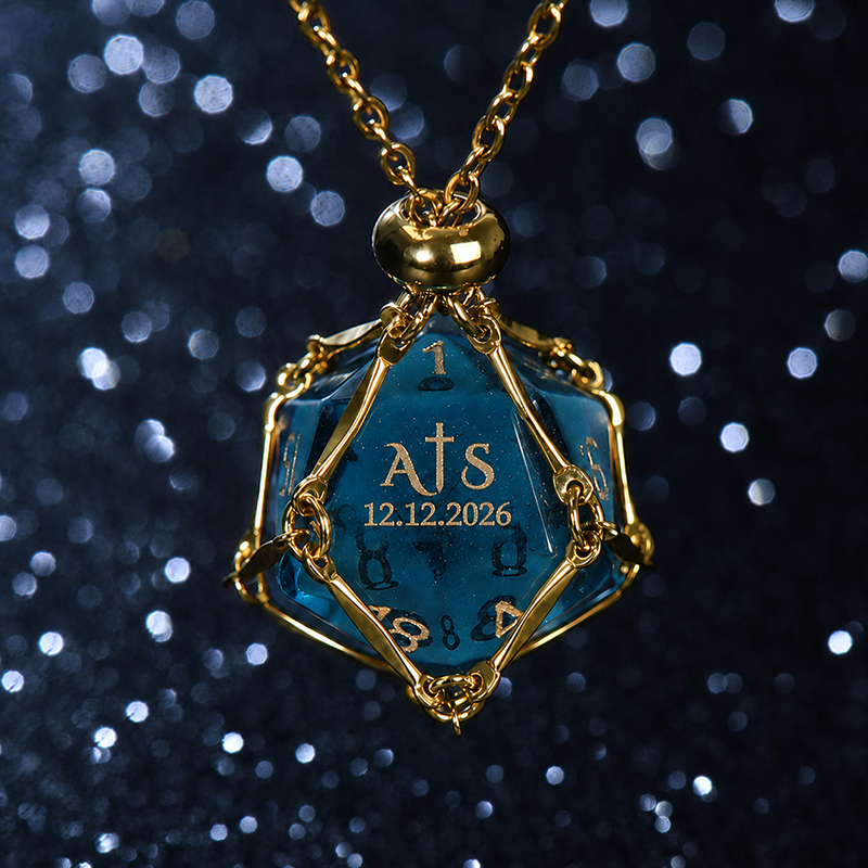 Blue glass dice crystal stone