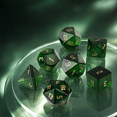 Green crystal stone dice necklace