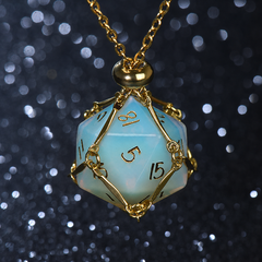 Opal Crystal Stone Dice Necklace