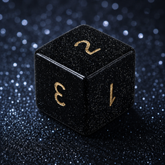 Black natural crystal dice stone