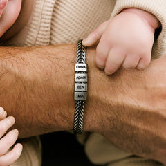 Custom Bracelet For Dad With Kids Names Family Name Bracelet