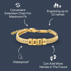 Custom Bracelet For Dad With Kids Names Family Name Bracelet