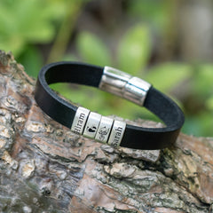 Custom Mens Leather Bracelet