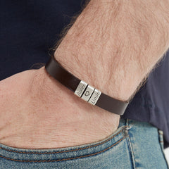 Custom Mens Leather Bracelet