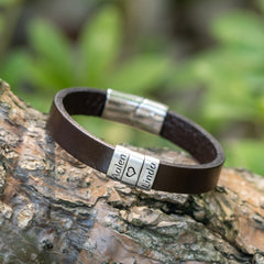 Custom Mens Leather Bracelet