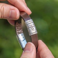 Custom Mens Leather Bracelet