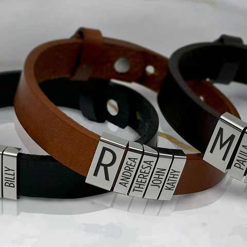 Leather Bracelet for Dad, Fathers Day Gift, Men Bracelet