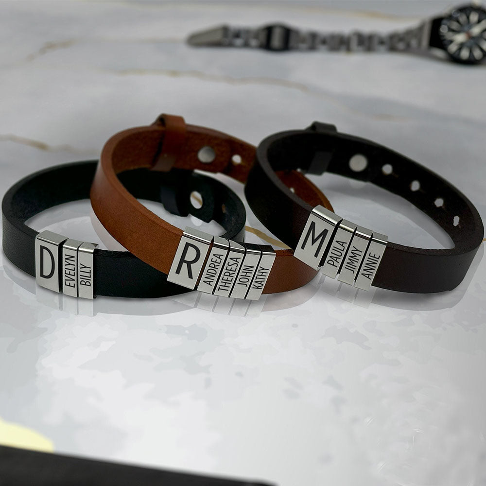 Leather Bracelet for Dad, Fathers Day Gift, Men Bracelet