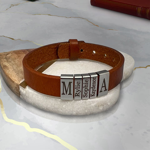 Leather Bracelet for Dad, Fathers Day Gift, Men Bracelet