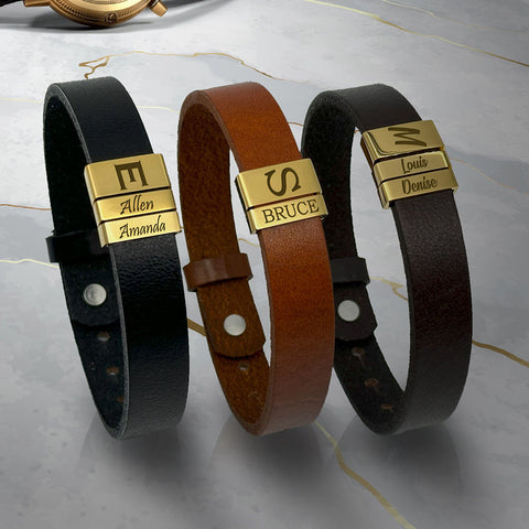 Leather Bracelet for Dad, Fathers Day Gift, Men Bracelet