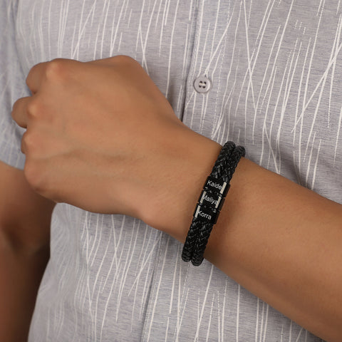 Mens Bracelet Personalized Kids Names