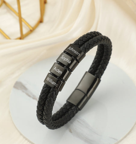 Mens Bracelet Personalized Kids Names