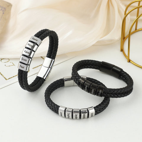 Mens Bracelet Personalized Kids Names