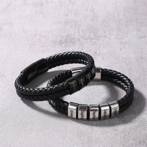 Mens Bracelet Personalized Kids Names