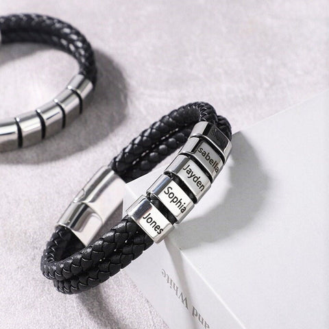 Mens Bracelet Personalized Kids Names