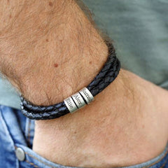 Personalized Leather Bracelet for Men