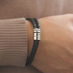 Personalized Leather Bracelet for Men