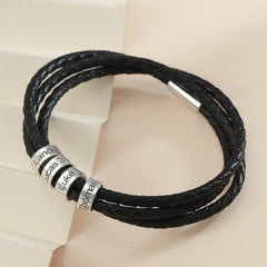 Personalized Leather Bracelet for Men