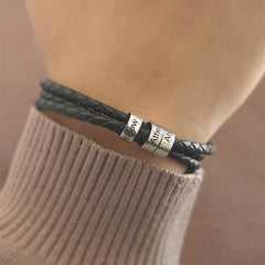 Personalized Leather Bracelet for Men