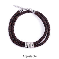 Handmade Mens Bracelet with Silver Beads