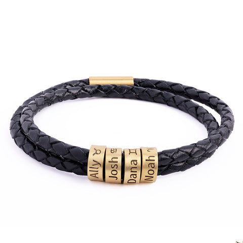 Handmade Mens Bracelet with Silver Beads