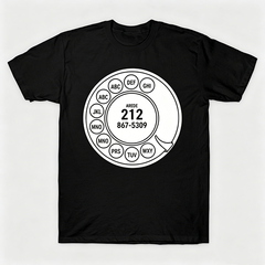 Vintage Rotary Phone Dial Pattern T-Shirt--VINT050