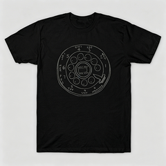 Vintage Rotary Phone Dial Pattern T-Shirt--VINT007