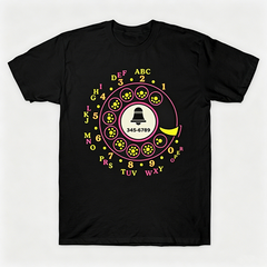 Vintage Rotary Phone Dial Pattern T-Shirt--VINT025
