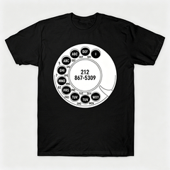 Vintage Rotary Phone Dial Pattern T-Shirt--VINT019