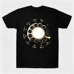 Vintage Rotary Phone Dial Pattern T-Shirt--VINT011