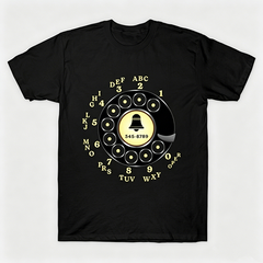 Vintage Rotary Phone Dial Pattern T-Shirt--VINT013