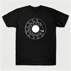 Vintage Rotary Phone Dial Pattern T-Shirt--VINT009