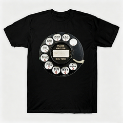 Vintage Rotary Phone Dial Pattern T-Shirt--VINT029