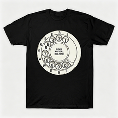 Vintage Rotary Phone Dial Pattern T-Shirt--VINT046