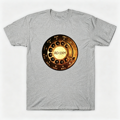 Vintage Rotary Phone Dial Pattern T-Shirt--VINT021