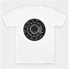 Vintage Rotary Phone Dial Pattern T-Shirt--VINT036
