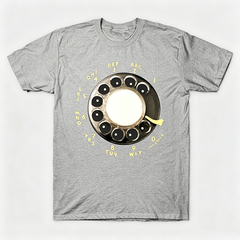 Vintage Rotary Phone Dial Pattern T-Shirt--VINT011