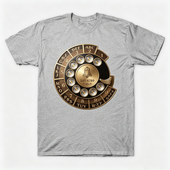 Vintage Rotary Phone Dial Pattern T-Shirt--VINT023