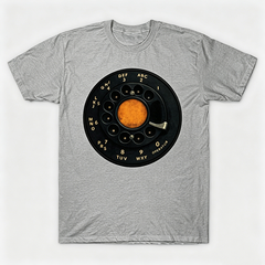Vintage Rotary Phone Dial Pattern T-Shirt--VINT022