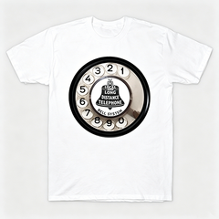 Vintage Rotary Phone Dial Pattern T-Shirt--VINT041