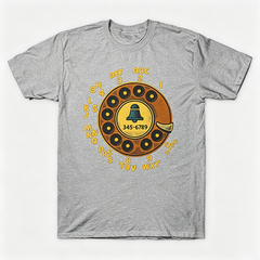 Vintage Rotary Phone Dial Pattern T-Shirt--VINT015