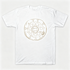 Vintage Rotary Phone Dial Pattern T-Shirt--VINT005