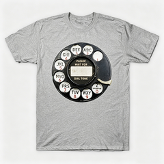Vintage Rotary Phone Dial Pattern T-Shirt--VINT029