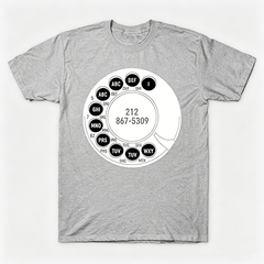 Vintage Rotary Phone Dial Pattern T-Shirt--VINT019