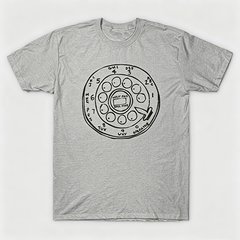 Vintage Rotary Phone Dial Pattern T-Shirt--VINT007