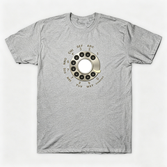 Vintage Rotary Phone Dial Pattern T-Shirt--VINT024