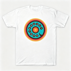 Vintage Rotary Phone Dial Pattern T-Shirt--VINT006