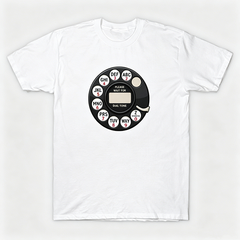 Vintage Rotary Phone Dial Pattern T-Shirt--VINT045